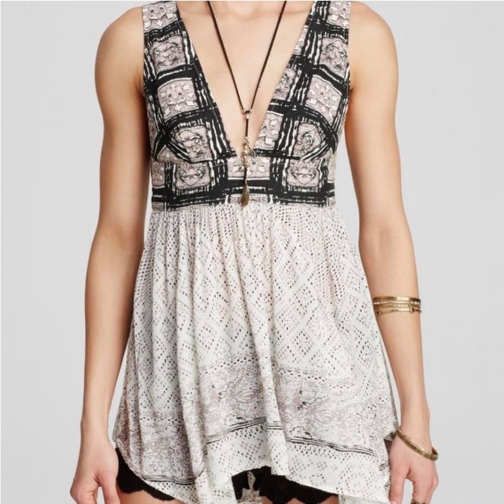 Free People tunic tie back flowy tank top